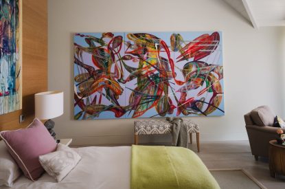 Artwork in a bedroom at Ocean View, Cornwall