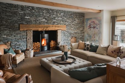 The lounge at Ocean View, Cornwall