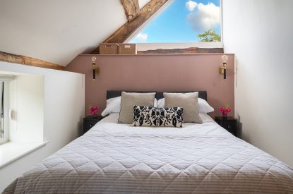 A king size bedroom at Swn y Nant, Wrexham