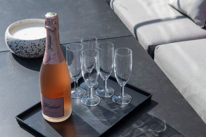 Outdoor entertaining area at Swn y Nant, Wrexham