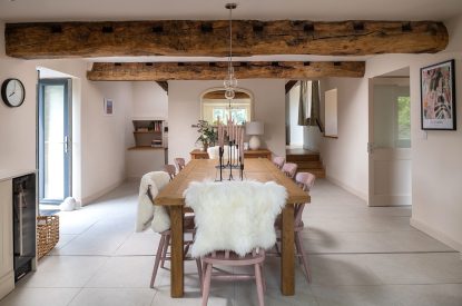 The dining table at Swn y Nant, Wrexham