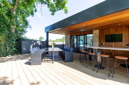 The outdoor bar at Shepherd's Lodge, Somerset