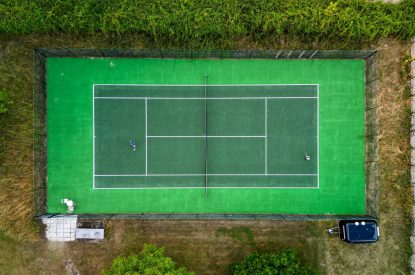 The tennis court at Fennel Pyggy, Hampshire