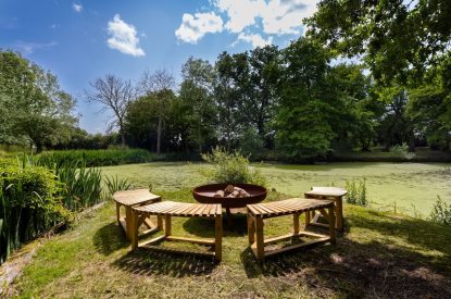 The fire pit at Merry Manor, Essex