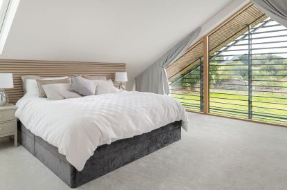 Super king sized bedroom at Kingfisher Forge, Shropshire