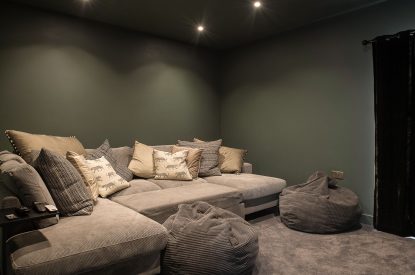 The cinema room at Kingfisher Forge, Shropshire