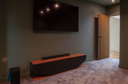 The cinema room at Kingfisher Forge, Shropshire