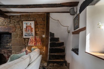 The sitting room at The Old Post Office, Cotswolds