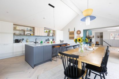 The dining kitchen at Tamarind Tide, Cornwall