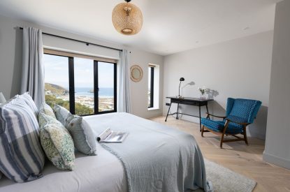 A king sized bedroom at Tamarind Tide, Cornwall