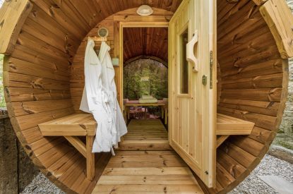 The sauna at The Enchanted Cottage, Cornwall