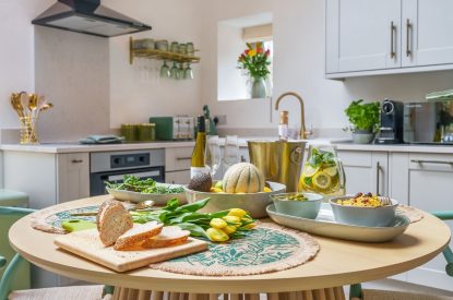 The dining kitchen at The Enchanted Cottage, Cornwall