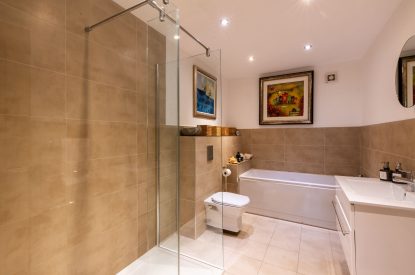 A bathroom at Tides Edge, Cornwall