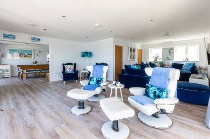 The lounge at Tides Edge, Cornwall