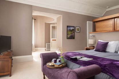 The principal bedroom at Quarter House, Scottish Borders