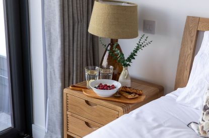 A super king sized bedroom at Aurora Skies, Cornwall