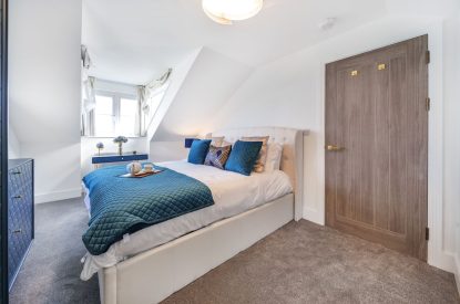 A king size bedroom at Azure Escape, Cornwall