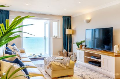 The living room at Tranquil Shores, Cornwall