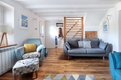 The living space at Wavecrest, Cornwall