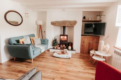 The living space at Wavecrest, Cornwall
