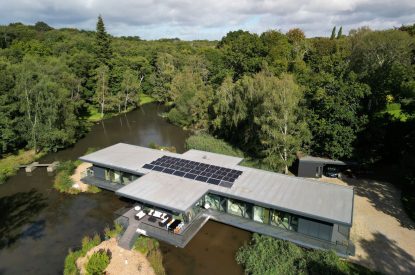 Aerial view of The Bridge House, Hampshire