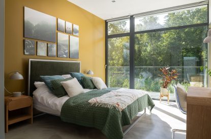 A super king sized bedroom at The Bridge House, Hampshire