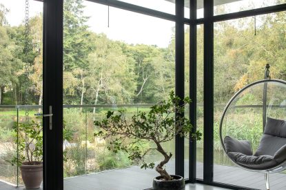 Views to the lake at The Bridge House, Hampshire