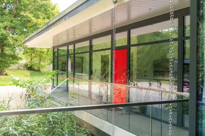 Outdoor walkway at The Bridge House, Hampshire