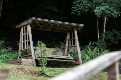 Outdoor seating at Crescent House, Lake District