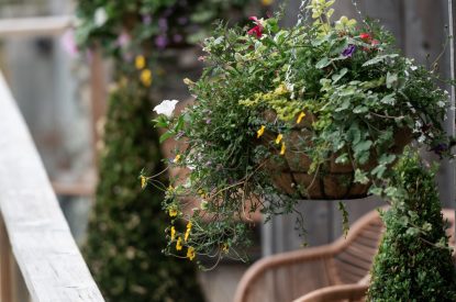 Outdoor seating area at Crescent House, Lake District