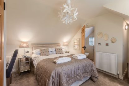 A king sized bedroom at Esk View, Whitby