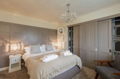 A king sized bedroom at Esk View, Whitby