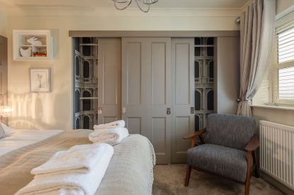 A king sized bedroom at Esk View, Whitby
