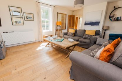 The living room at Sunset Sands, Cornwall