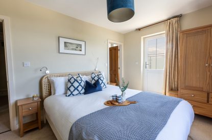 A king size bedroom at Sunset Sands, Cornwall