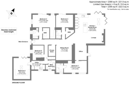 The floorplan of The Tide House, Cornwall
