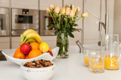 The kitchen at Lake View Lodge, Lake District