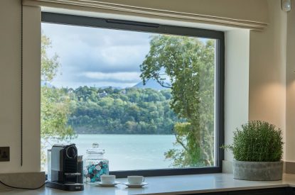Coastal views form the kitchen at Ty Culfor, Anglesey