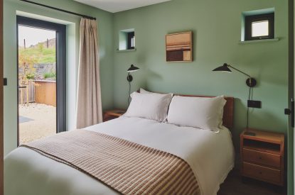A king size bedroom at Hay Barn, Powys