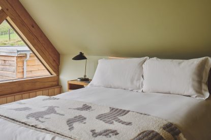 A king size bedroom at Hay Barn, Powys