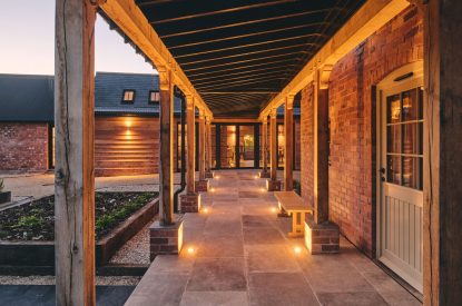 The covered walkway at Mill House, Powys