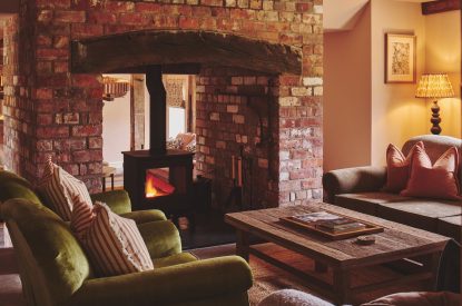 The living room at Mill House, Powys