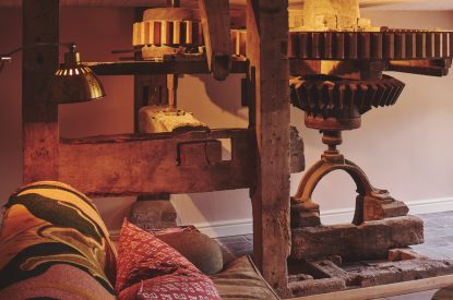 The living room at Mill House, Powys