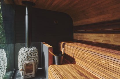 The sauna at Mill House, Powys