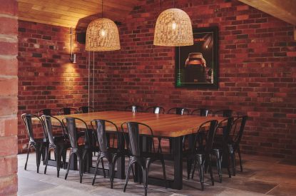 The entertaining space at Mill House, Powys