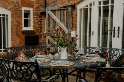 Outdoor dining at Fox Hallow, Cheshire