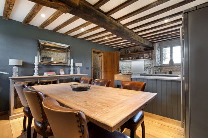 The dining kitchen at Reeves Cottage. Essex