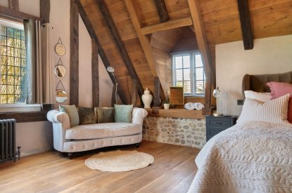 A super king-size bedroom at Reeves Cottage. Essex