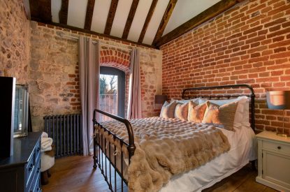 The king-size bedroom at Priory Barn, Essex