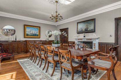 The dining room at Darcy Hall, Essex 